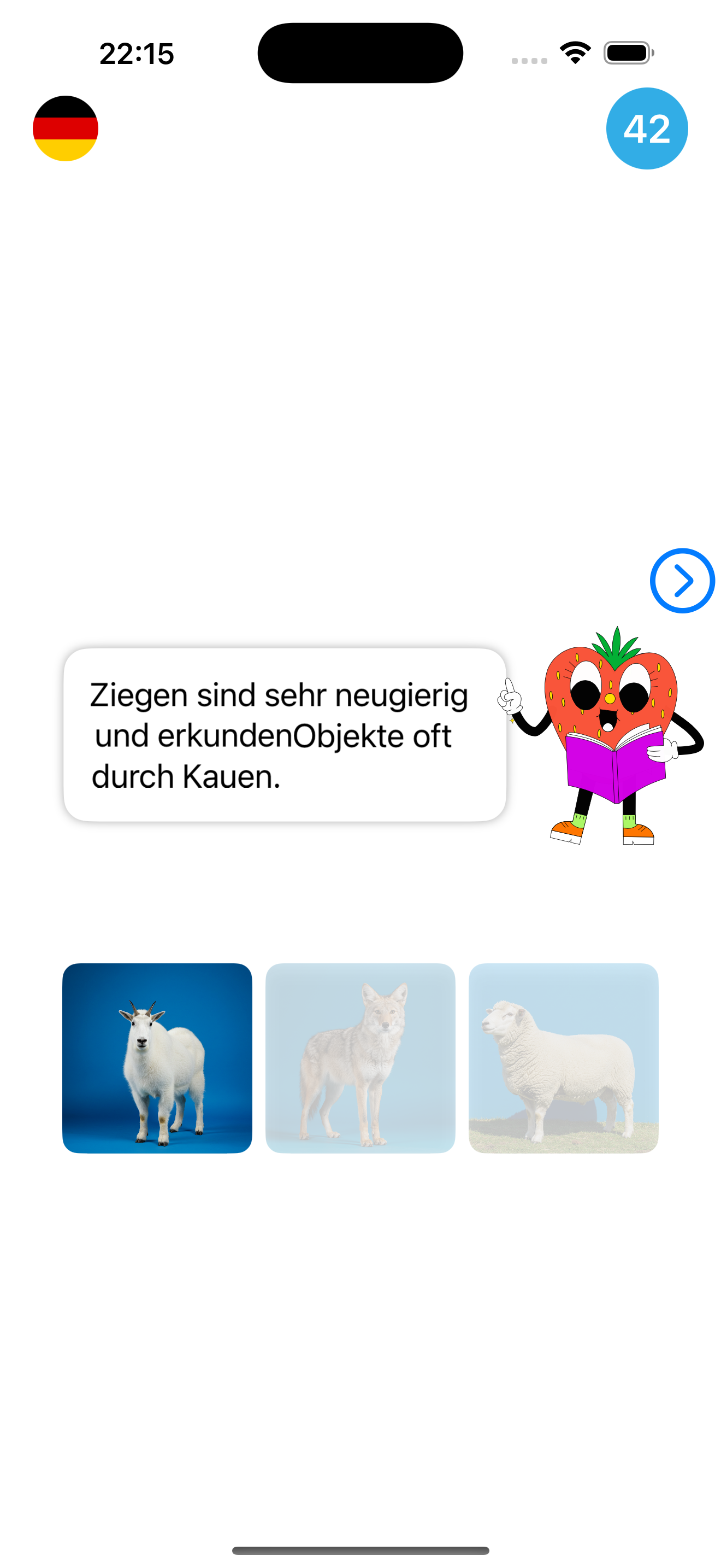 Animal Voice Challenge category selection screen